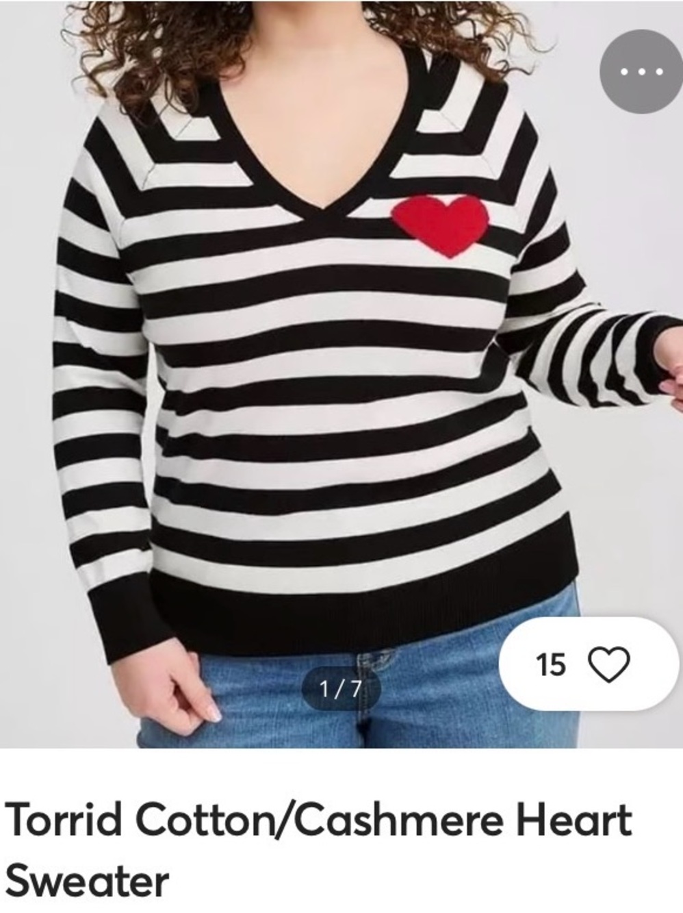 Torrid Black and White Striped Crewneck Top XXL/18